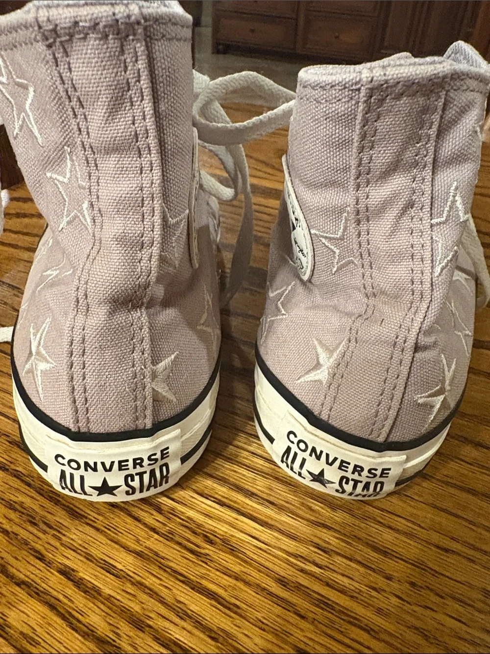 Converse Kids High-Top Sneakers in Dusty Pink with Embroidered Stars